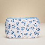 Wholesale blue Petite Flower Print Neoprene Pouch Fill Zip Closure L T D