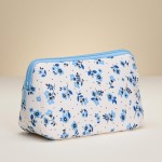 Wholesale blue Petite Flower Print Neoprene Pouch Fill Zip Closure L T D
