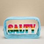 Wholesale sALTY Rainbow Chenille Patch Clear Pouch Full Zip Closure L T D