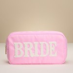 Wholesale bRIDE Chenille Patch Nylon Pouch Full Zip Closure Lined Body L T D