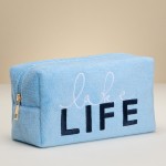Wholesale lake Life Embroidered Terry Cloth Pouch Full Zip Closure Lined Body L