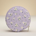 Wholesale flowers Leaves Travel Jewelry Box Full Zipper Closure Removable Divide