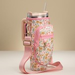 Wholesale crossbody Floral Print Neoprene Tumbler Holder Fits oz Tumbler Velcro
