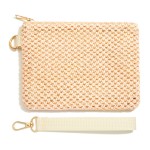 Wholesale woven Pouch Removeable Wristlet Zip Closure Lined Body L T