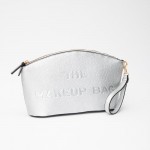 Wholesale vegan Leather Makeup Bag Embossed MAKEUP BAG Detail Full Zip Closure R