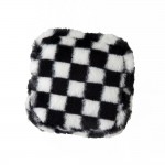 Wholesale furry Checker Pouch Full Zip Closure Lined Body One Open Pocket L T D