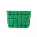Wholesale quilted Nylon Puffer Pouch Zip Closure Lined Body Internal Zip Pocket