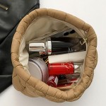 Wholesale quilted Nylon Puffer Pouch Zip Closure Lined Body Internal Zip Pocket