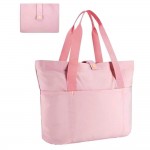 Foldable Nylon Tote Bag 

- Water Resistant 
- 3 Open & 1 Zip Outer Pocket 
- Lined Body 
- 1 Inner Zip Pocket 
- Approximately 16" L X 12" T X 5" D