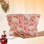 Wholesale santa Claus Flowers Pouch Zip Closure Lined Body L T D