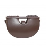 Wholesale vegan Leather Half Crescent Moon Clutch Bag Front Rope Ripple Detail I