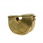 Wholesale vegan Leather Half Crescent Moon Clutch Bag Front Rope Ripple Detail I