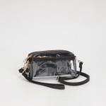 Wholesale clear Vegan Crossbody Wristlet Clutch Zip Closure Removable Straps Lea