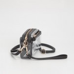 Wholesale clear Vegan Crossbody Wristlet Clutch Zip Closure Removable Straps Lea
