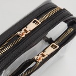 Wholesale clear Vegan Crossbody Wristlet Clutch Zip Closure Removable Straps Lea