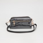 Wholesale clear Vegan Crossbody Wristlet Clutch Zip Closure Removable Straps Lea