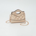 Wholesale mini Quilted Vegan Leather Cross Body Tote Bag Snap Closure Removeable