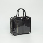 Wholesale clear Square Tote Bag Vegan Leather Trim Three Vegan Leather Pouches I