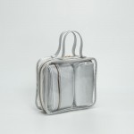 Wholesale clear Square Tote Bag Vegan Leather Trim Three Vegan Leather Pouches I