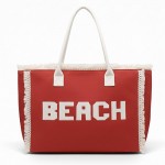 Wholesale canvas Tote Bag BEACH Embroidered Canvas Patches Fringes Accents Full