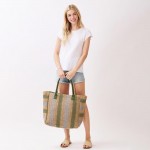 Wholesale multi Color Straw Tote Bag Snap Closure Lined Body Open Pocket W T D P