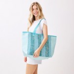 Wholesale nautical Stripe Tote Bag Snap Closure Lined Body Open Pocket L T D Pol