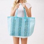 Wholesale nautical Stripe Tote Bag Snap Closure Lined Body Open Pocket L T D Pol
