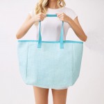 Wholesale nautical Stripe Tote Bag Snap Closure Lined Body Open Pocket L T D Pol