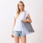 Wholesale nautical Stripe Tote Bag Snap Closure Lined Body Open Pocket L T D Pol