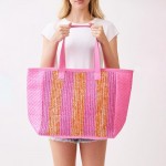 Wholesale nautical Stripe Tote Bag Snap Closure Lined Body Open Pocket L T D Pol