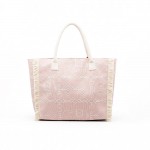 Wholesale boho Geometric Elephant Print Tote Bag Fringe Detail Full Zip Closure