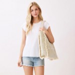 Wholesale boho Geometric Elephant Print Tote Bag Fringe Detail Full Zip Closure