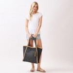 Wholesale two Woven Straw Tote Bag Tassel Snap Closure Lined Body Open Pocket W