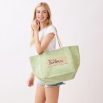 Wholesale shoulder Bucket Canvas Tote Bag Burlap Patch Detail Snap Closure Line