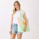 Wholesale hello Summer Pineapple Print Terry Cloth Tote Bag Full Zip Closure Li