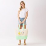 Wholesale hello Summer Pineapple Print Terry Cloth Tote Bag Full Zip Closure Li