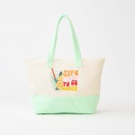 Wholesale sips About Go Down Print Terry Cloth Tote Bag Full Zip Closure Lined