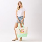 Wholesale sips About Go Down Print Terry Cloth Tote Bag Full Zip Closure Lined