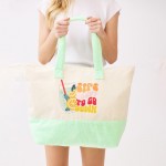 Wholesale sips About Go Down Print Terry Cloth Tote Bag Full Zip Closure Lined