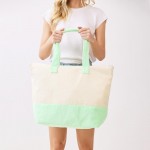 Wholesale sips About Go Down Print Terry Cloth Tote Bag Full Zip Closure Lined