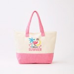 Wholesale hello Summer Flamingo Terry Cloth Tote Bag Full Zip Closure Lined Bod