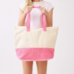 Wholesale life Better At Beach Sunglasses Print Terry Cloth Tote Bag Full Zip C