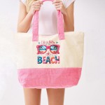 Wholesale life Better At Beach Sunglasses Print Terry Cloth Tote Bag Full Zip C