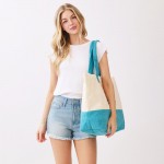 Wholesale life Better At Beach Print Terry Cloth Tote Bag Full Zip Closure Line