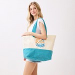 Wholesale life Better At Beach Print Terry Cloth Tote Bag Full Zip Closure Line