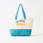 Wholesale take Me Beach Terry Cloth Tote Bag Full Zip Closure Lined Body Open P