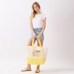 Wholesale hello Summer Terry Cloth Tote Bag Full Zip Closure Lined Body Open Po