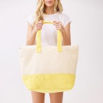 Wholesale hello Summer Terry Cloth Tote Bag Full Zip Closure Lined Body Open Po