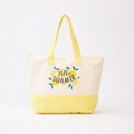 Wholesale hello Summer Terry Cloth Tote Bag Full Zip Closure Lined Body Open Po