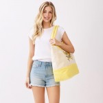 Wholesale hello Summer Terry Cloth Tote Bag Full Zip Closure Lined Body Open Po